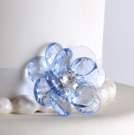 Light Blue Flower Buttons Cake Decorations