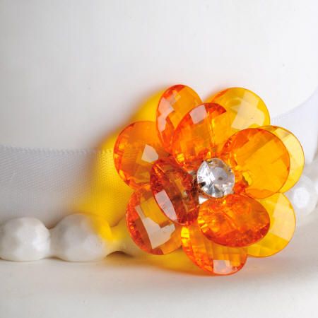Orange Flower Buttons Cake Decorations