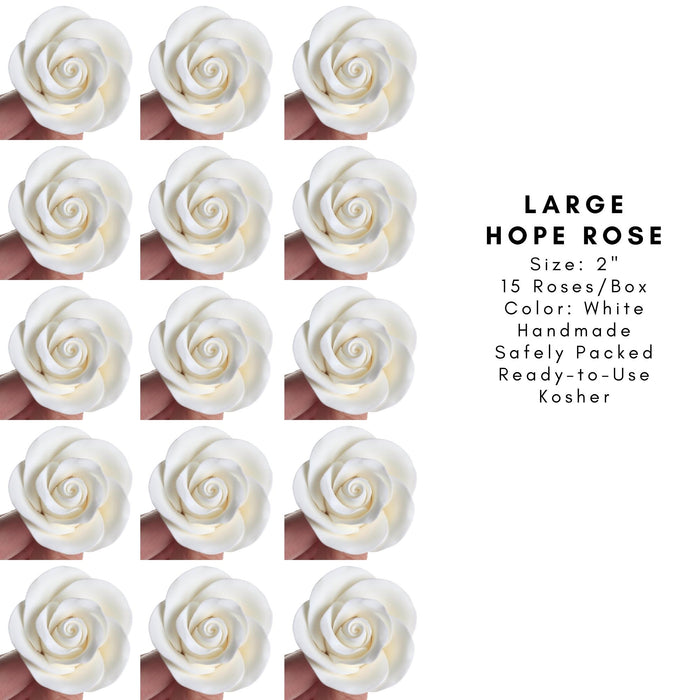 2 inch white sugar rose cake decoration for wedding cakes by Caljava
