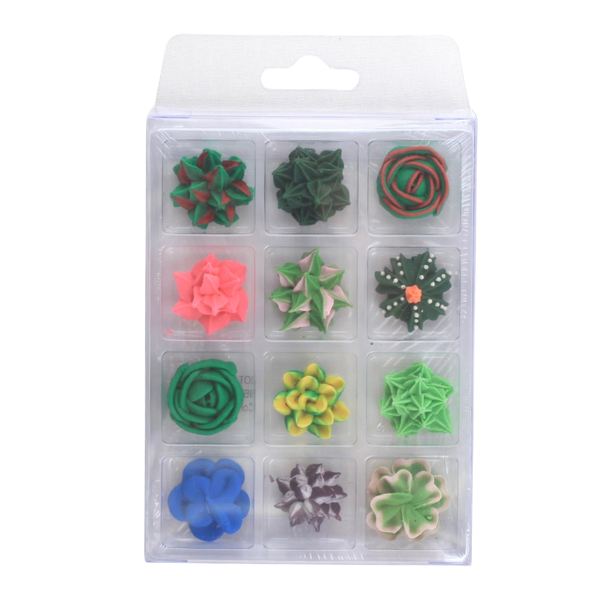 Succulent Set B Royal Icing Retail Pack