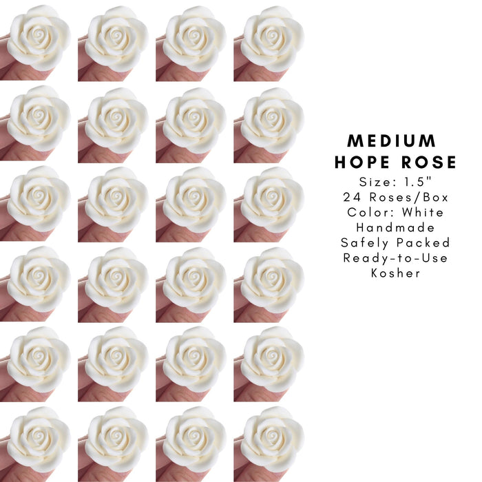 Medium Hope Roses - White