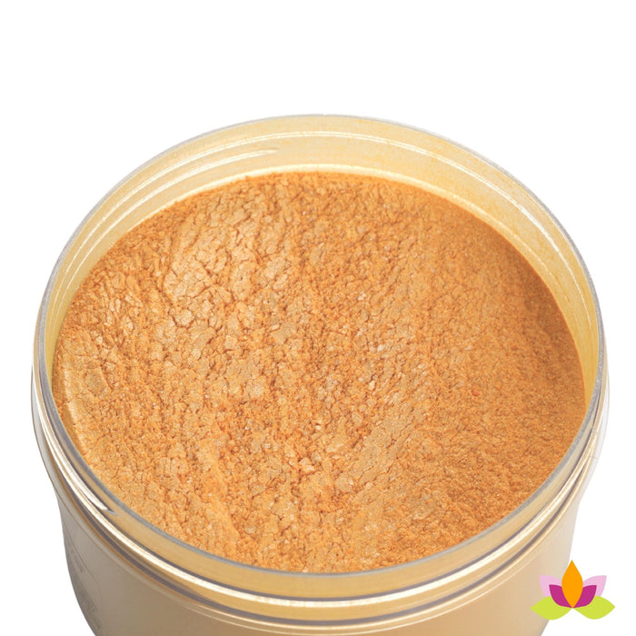 Edible Super Gold luster dust color perfect for cake decorating fondant cakes & wedding cakes. FDA Approved. Food color. Wholesale cake supply.