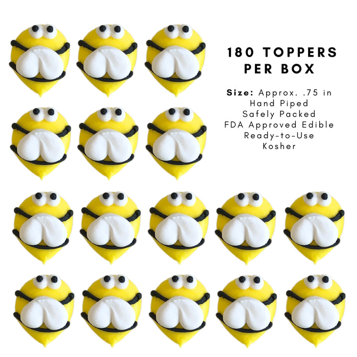 Bee Royal Icing Topper for decorating your own chocolates, candy, cupcakes, cakes, and fine chocolates. Edible sugar toppers. Caljava