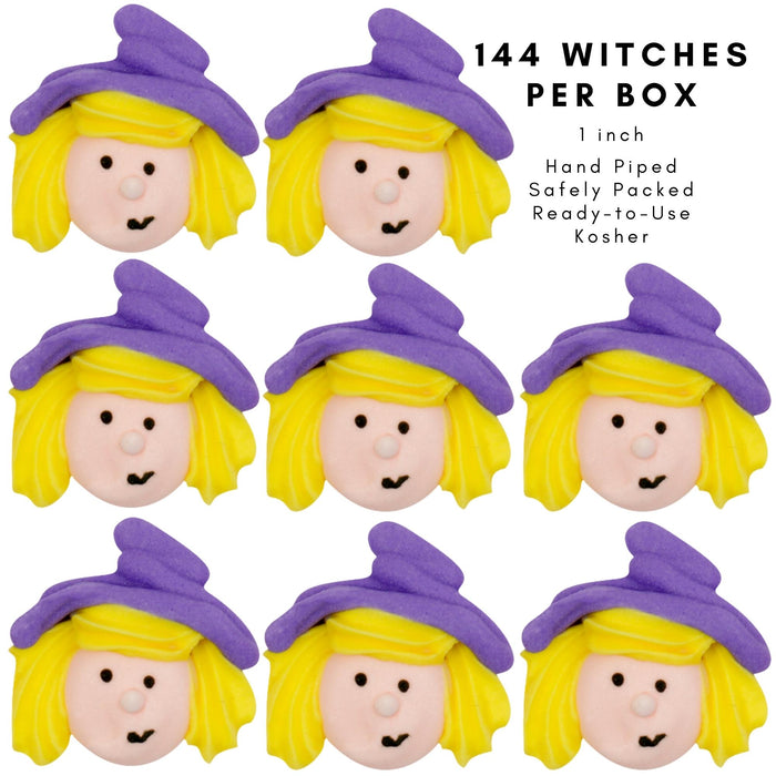 Friendly Witch 4 Royal Icing Decorations (Bulk)