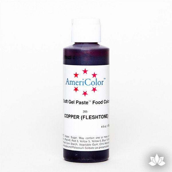 Copper (Flesh tone) AmeriColor Soft Gel Paste Food Color 4.5 oz is perfect for coloring buttercream, icing, and fondant for decorated cakes and cupcakes. Wholesale edible food coloring.