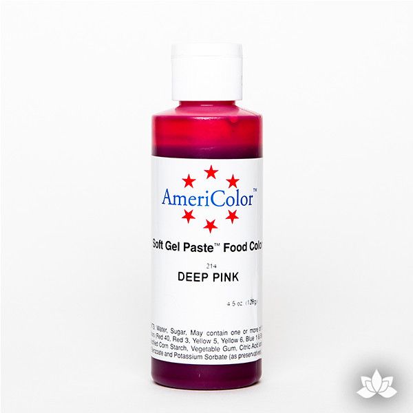Deep Pink AmeriColor Soft Gel Paste Food Color 4.5 oz is perfect for coloring buttercream, icing, and fondant for decorated cakes and cupcakes. Wholesale edible food coloring.