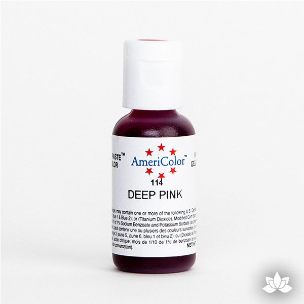 Deep Pink AmeriColor Soft Gel Paste Food Color is perfect for coloring buttercream, icing, and fondant for decorated cakes and cupcakes. Wholesale edible food coloring.