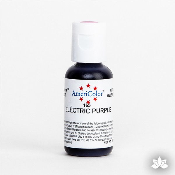 Electric Purple AmeriColor Soft Gel Paste Food Color is perfect for coloring buttercream, icing, and fondant for decorated cakes and cupcakes. Wholesale edible food coloring.