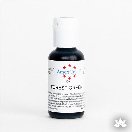 Forest Green AmeriColor Soft Gel Paste Food Color is perfect for coloring buttercream, icing, and fondant for decorated cakes and cupcakes. Wholesale edible food coloring.
