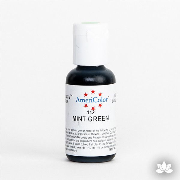 Mint Green AmeriColor Soft Gel Paste Food Color is perfect for coloring buttercream, icing, and fondant for decorated cakes and cupcakes. Wholesale edible food coloring.