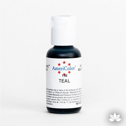 Teal AmeriColor Soft Gel Paste Food Color is perfect for coloring buttercream, icing, and fondant for decorated cakes and cupcakes. Wholesale edible food coloring.