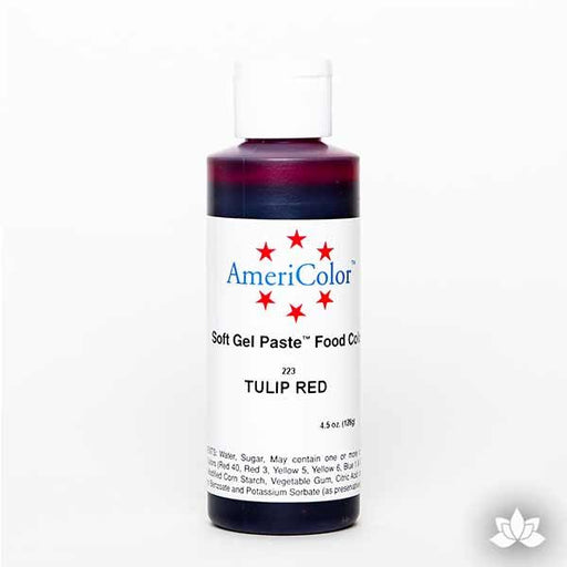 Tulip Red AmeriColor Soft Gel Paste Food Color 4.5 oz is perfect for coloring buttercream, icing, and fondant for decorated cakes and cupcakes. Wholesale edible food coloring.