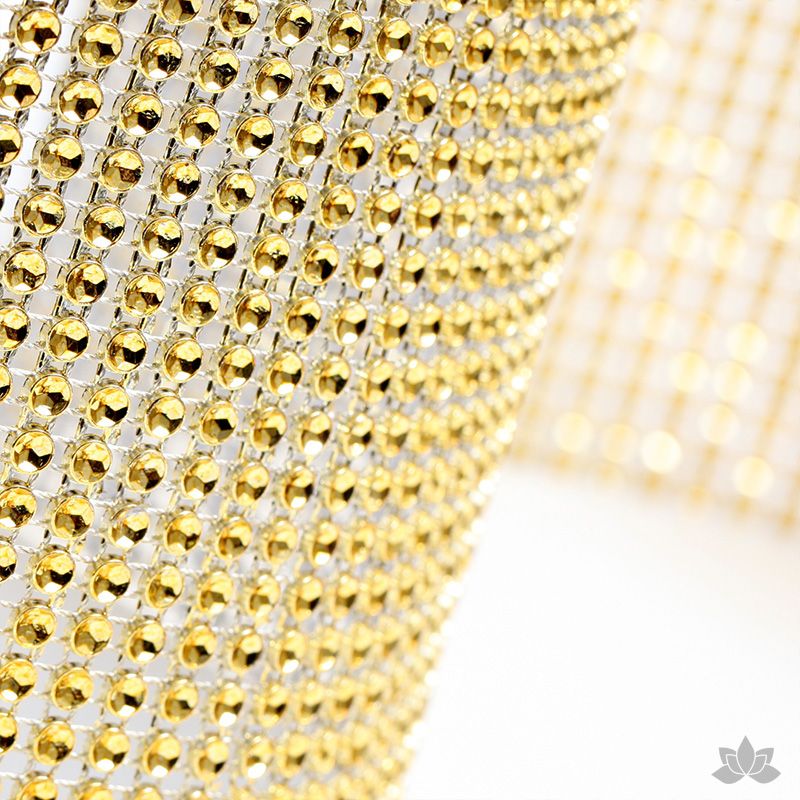 Add bling to your cake with Glam Ribbon Diamond Cake Wraps. Perfect for cake decorating rolled fondant cakes & wedding cakes. Cake decoration. Diamond Mesh. Gold Glam Ribbon - Cake Wrap
