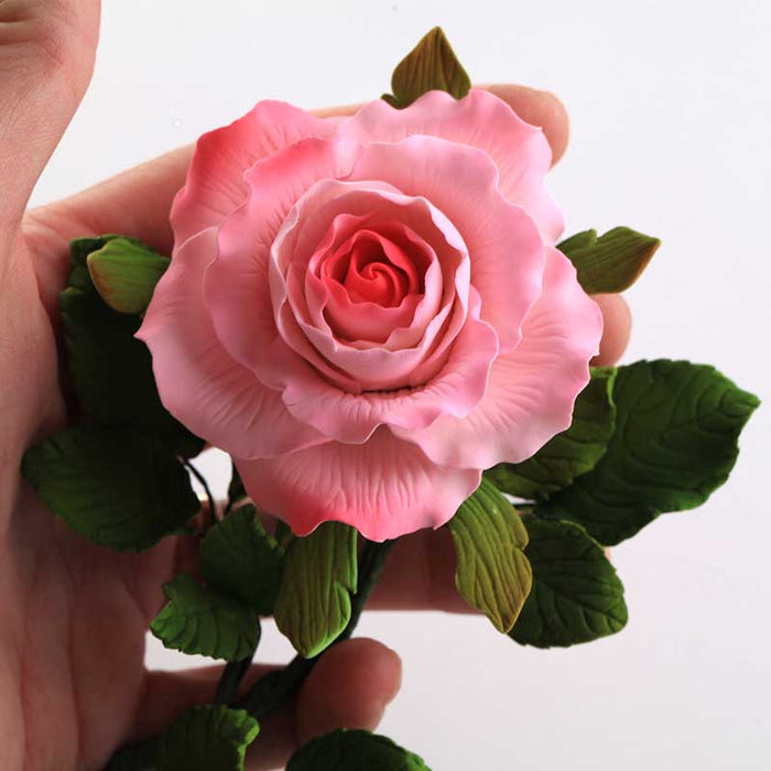 Dainty Rose Spray with Leaves