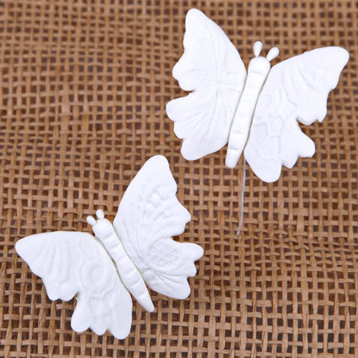 Large Embossed Butterflies - White