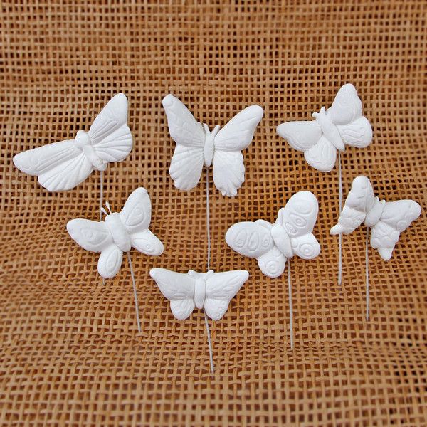 Assorted Small Butterflies - White