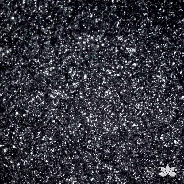 Black Luster Dust colors for cake decorating fondant cakes, gumpaste sugarflowers, cake toppers, & other cake decorations. Wholesale cake supply. Bakery Supply. Lustre Dust Color.