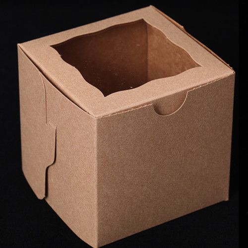 Brown Card Stock single disposable cupcake box. Disposable cupcake boxes. Transport & display cupcakes in beautiful cupcake boxes. Party favor box. Cookie Box. Dessert Box. Gift Box.