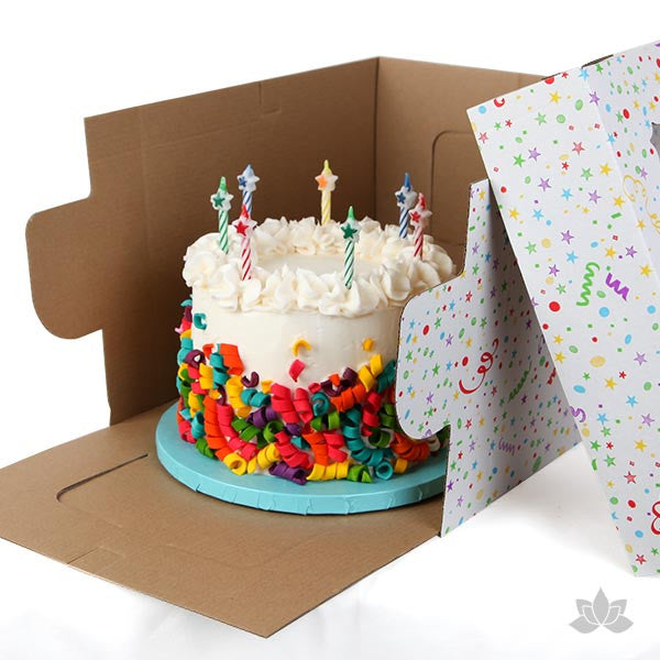 Cake box 21*21cm w/handle - 20pcs/pkt - E packaging