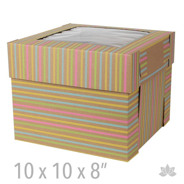 Tall Window Cake Box - Stripes