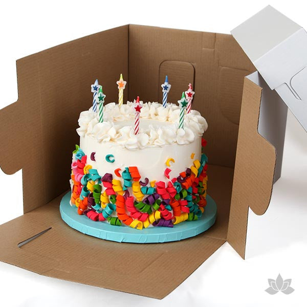Multicolor Square Birthday Printed Paper Cake Box