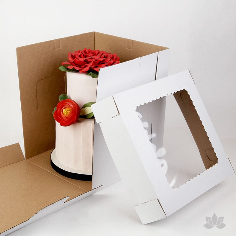 Tall Window Cake Box - White