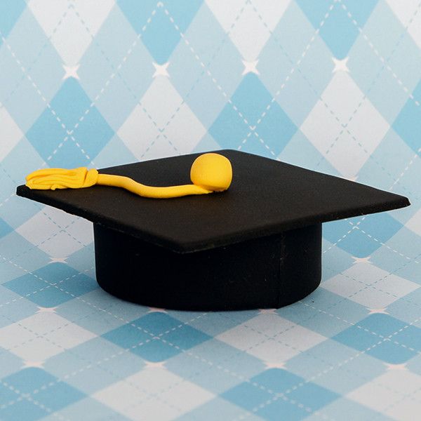 Edible Fondant Large Graduation Cap CupCake Toppers perfect for christmas cakes & cupcakes.