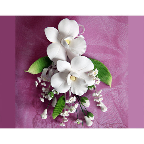 African Orchid Sugar flower cake toppers great for cake decorating your own cake. Edible cake topper made from gum paste used for making your cake designs. 