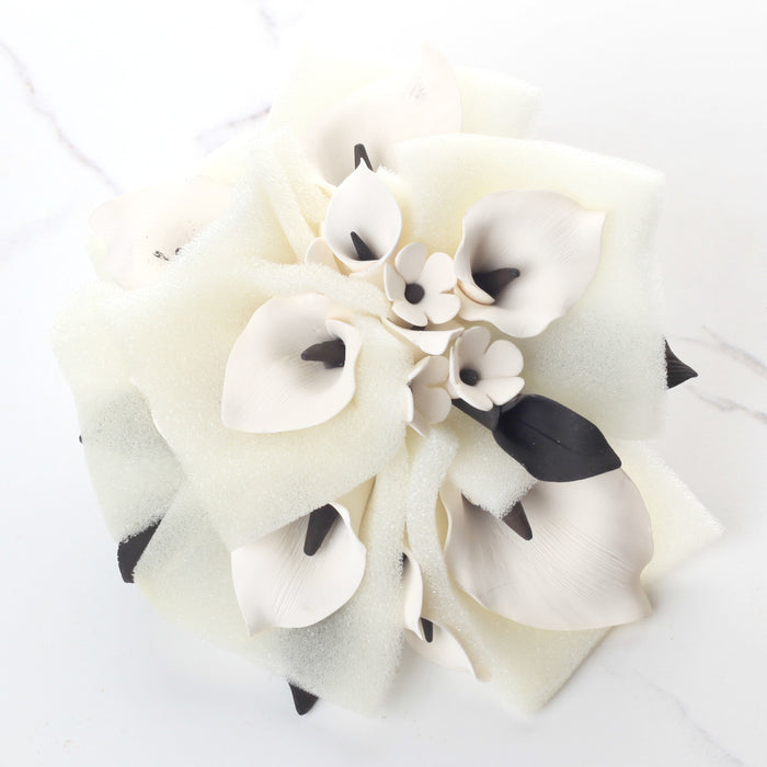 black and white calla lily bouquet White & Black Calla Lily Cake Topper