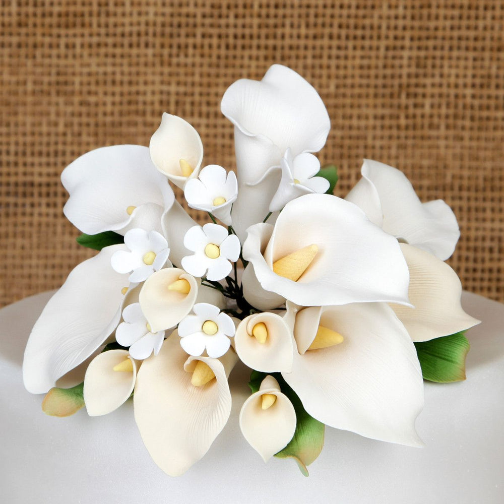 Gumpaste Sugar flower Large Calla Lily Cake Topper - Ivory for weddings or anniversary