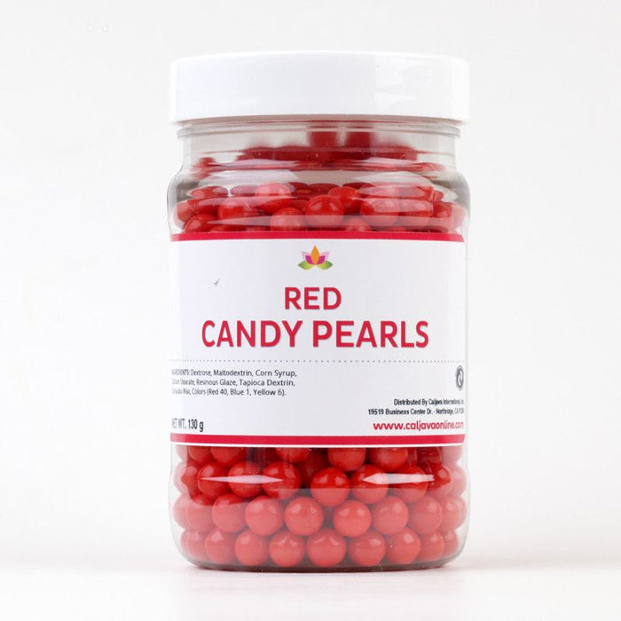 Red Candy Pearls cake decorations perfect for cake decorating cakes and cupcakes. Wholesale cake supply. Caljava