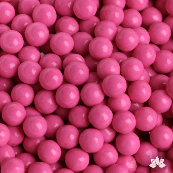 Edible Candy Pearls - Bright Pink Shimmer 7mm — CaljavaOnline