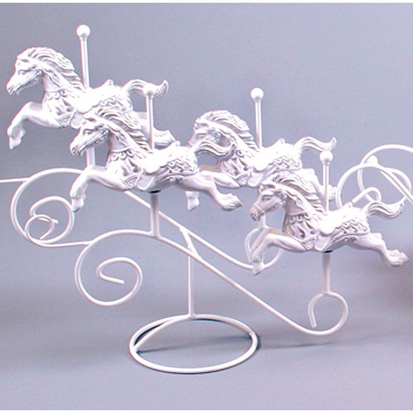 Ivory Gold 4 Horses on Stand