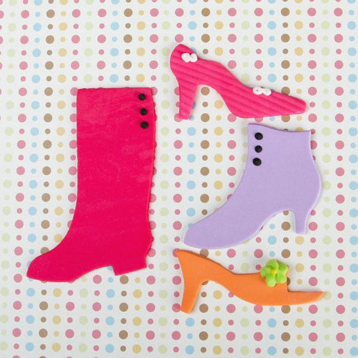 Edible Fondant Variety of Shoes CupCake Toppers perfect for christmas cakes & cupcakes.