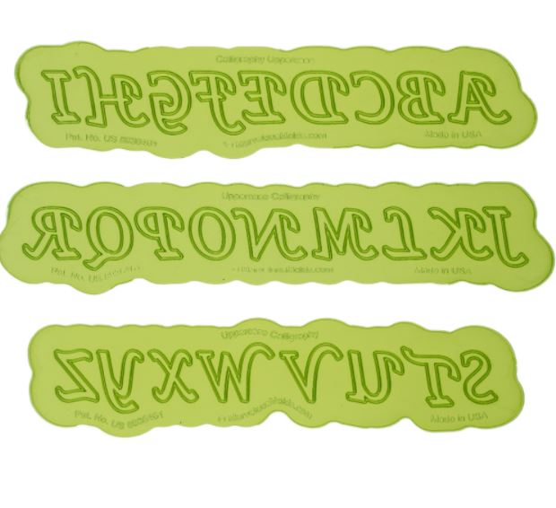 Calligraphy Uppercase Flexabet Letter Mold by Marvelous Molds
