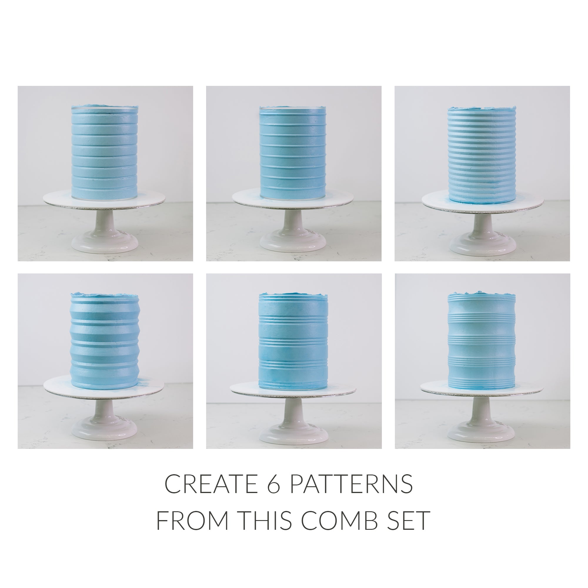 Acrylic Icing Buttercream Comb - Set of 3 (Set B)