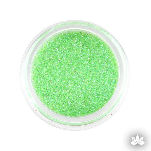Heat Green Disco Dust Pixie Dust. Disco Dust is a Non-toxic fine glitter for cake decorating that will add a touch of color to your fondant cakes & cupcakes.  Caljava Wholesale cake supply. FondX