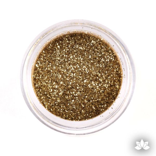 Soft gold Disco Dust Pixie Dust. Disco Dust is a Non-toxic fine glitter for cake decorating that will add a touch of color to your fondant cakes & cupcakes.