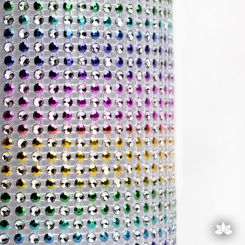 Rainbow Polka Dot Glam Ribbon - Cake Wrap