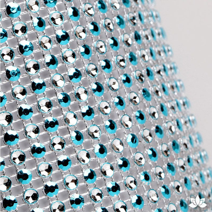 Add bling to your cake with Glam Ribbon Diamond Cake Wraps. Perfect for cake decorating rolled fondant cakes & wedding cakes. Cake decoration. Diamond Mesh. Teal Polka Dot Glam Ribbon - Cake Wrap