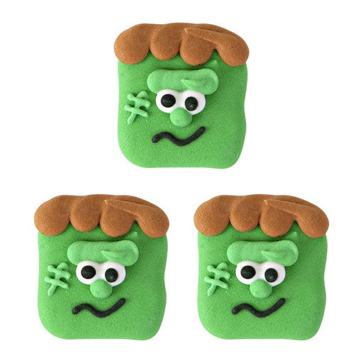 Halloween Royal Icing Toppers for decorating your own cupcakes, chocolates, cookies, cakes, and other desserts. Edible hand piped icing toppers ready to use on your food.