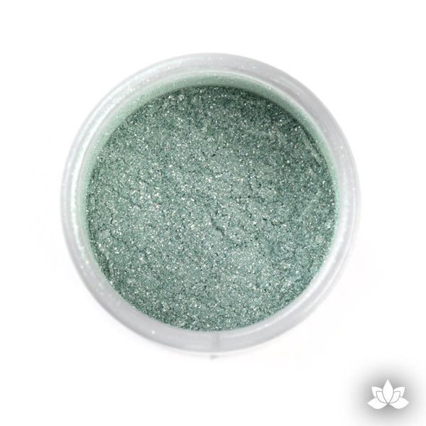 Frosted Aqua Luster Dust colors for cake decorating fondant cakes, gumpaste sugarflowers, cake toppers, & other cake decorations. Wholesale cake supply. Bakery Supply. Lustre Dust Color.