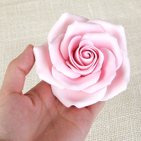 Handmade pink Chantilly rose gumpaste flower for cake decorators and bakeries 
