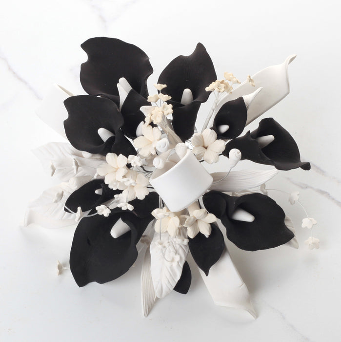 Black & White Calla Lily Cake Topper
