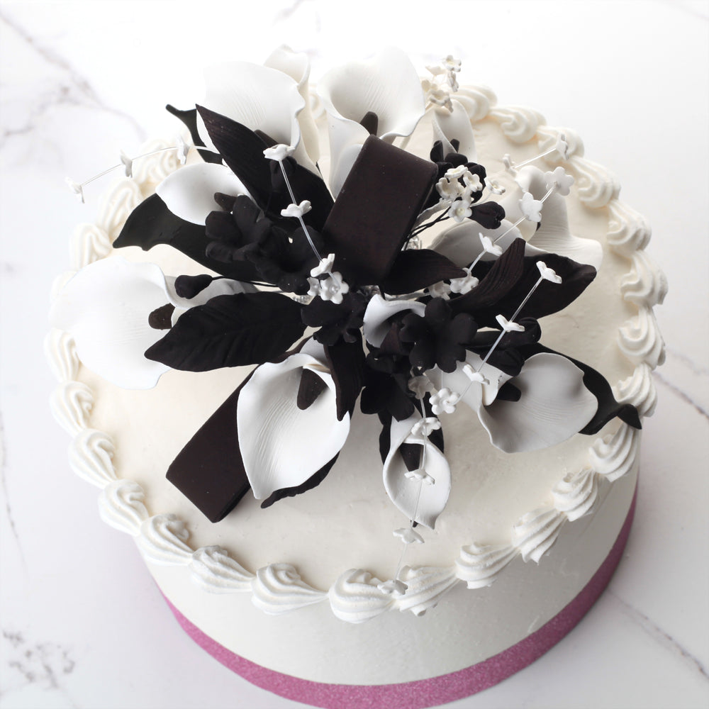 white lily cake White & Black Calla Lily Cake Topper — CaljavaOnline