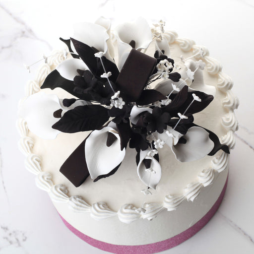 White & Black Calla Lily Cake Topper