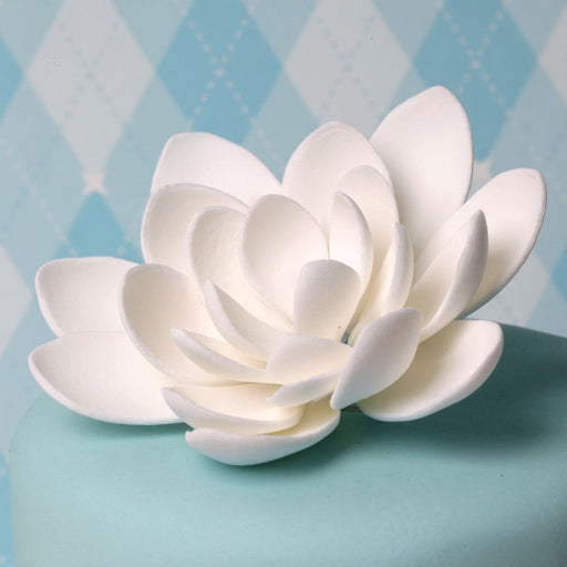 Small White Lotus Flower handmade from gumpaste perfect as a cake topper Cake decoration for cake decorating fondant cakes. Wholesale cake supply. Caljava