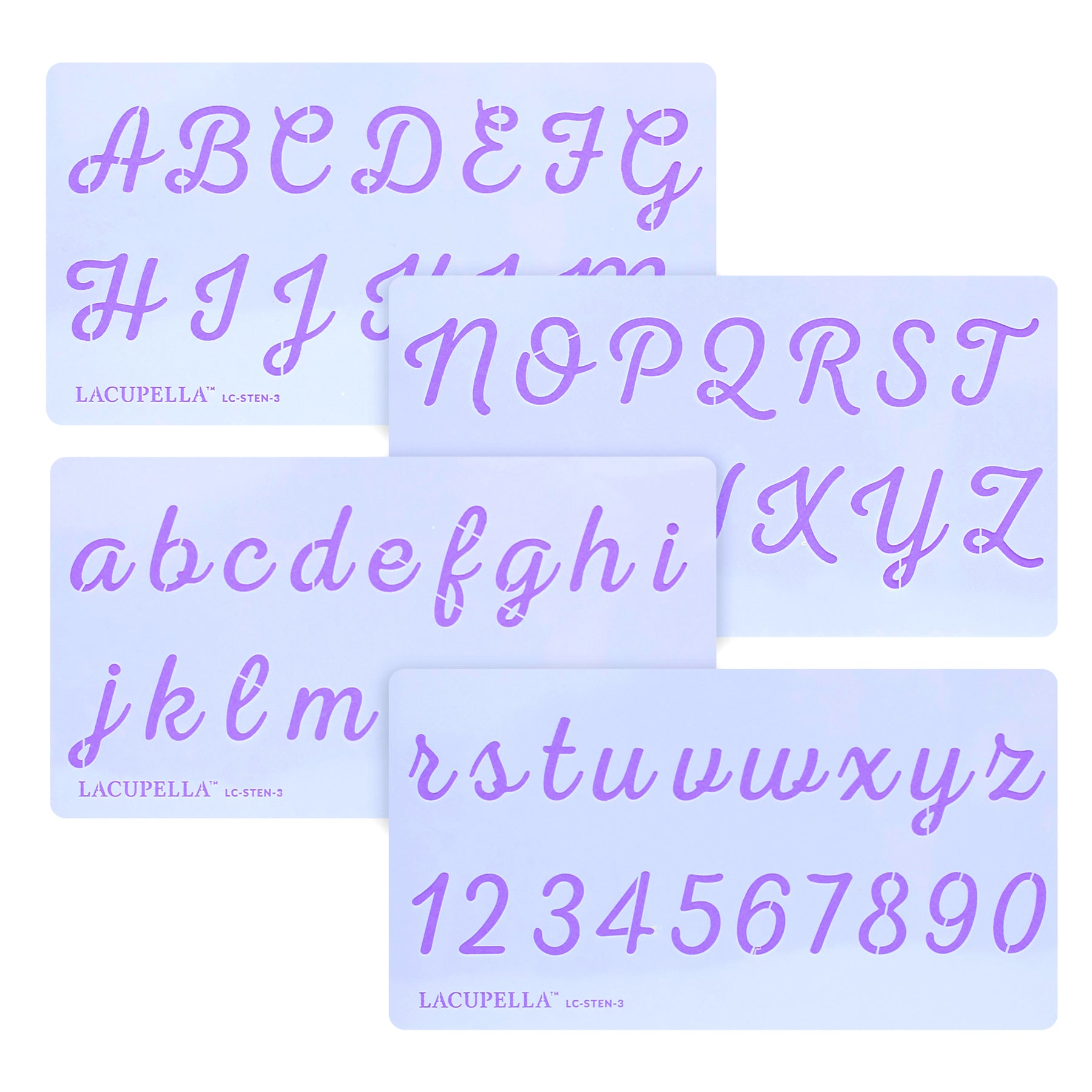 Alphabet Stencil Classic Script Font Upper Case Lower Case 2 INCH