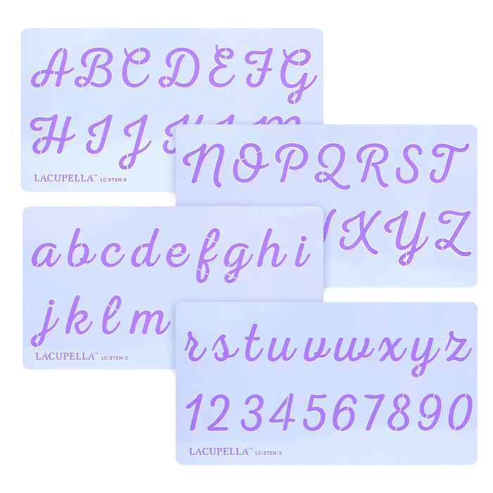 Simple Script Alphabet Stencil Set