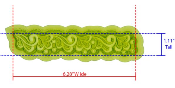 Fondant Lace Border Mold great for creating your own fondant cake border with elegant lace texture. Cake decorating tool perfect for making wedding cakes and birthday cakes. Marvelous Molds.